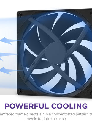 NZXT F140Q - 140mm Quiet Airflow PC Case Fan - Black | 140mm quiet fan for intake or exhaust. Chamfered frame for consistent airflow and low-noise operation.