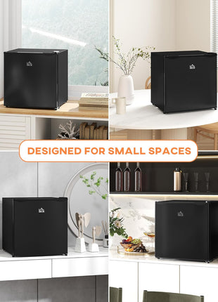 HOMCOM Mini Freezer Countertop Compact Upright Freezer 1.1 Cu.Ft Black | Removable Shelves, Reversible Door, Tabletop, Home, Dorm, Apartment, Office