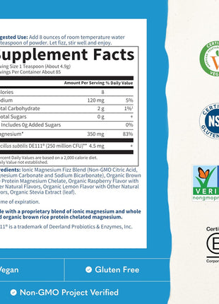 Garden of Life Dr. Formulated Magnesium Powder, Raspberry Lemon, 85 Doses