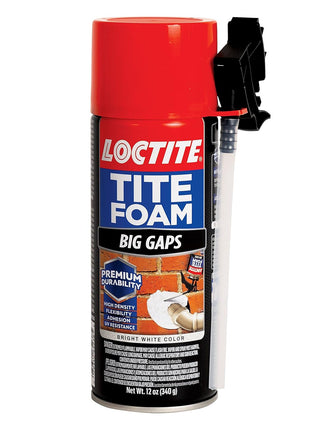 Loctite Tite Foam Big Gaps Spray Foam Sealant, 12 fl oz Can, 1 Pack - Polyurethane Expanding Insulation