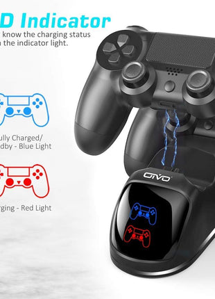 OIVO PS4 Controller Charger Dock Station, 1.8Hrs PS4 Controller Charging Dock, Charging Station Replacement for PlayStation 4 Dualshock 4 Charger