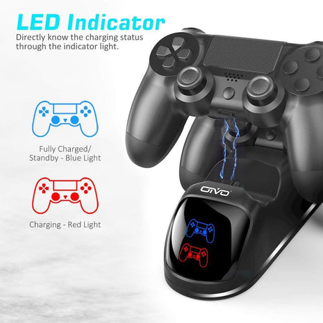 OIVO PS4 Controller Charger Dock Station, 1.8Hrs PS4 Controller Charging Dock, Charging Station Replacement for PlayStation 4 Dualshock 4 Charger