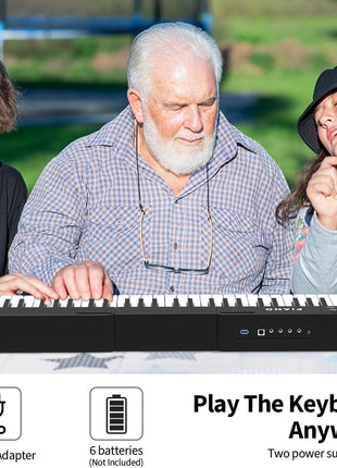 Digital Piano 88 Key Full Size Semi Weighted Electronic Keyboard Piano Set with Stand,Built-In Speakers,Electric Piano Keyboard with Sustain Pedal,Bluetooth,MIDI/USB/MP3 for Beginners Adults-A1