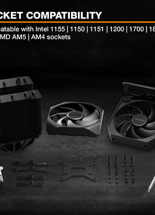 be quiet! Dark Rock Elite Air CPU Cooler | 2X Silent Wings 135mm PWM Fans | Speed Switch with 2 Modes | High-Performance Heat Pipes | Front Fan Rail System | Enhanced RAM Compatibility | BK037