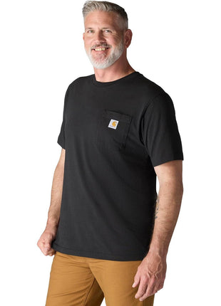 Carhartt Mens Loose Fit Heavyweight Short-Sleeve Pocket T-Shirt Work Utility t Shirts, Black, Large US