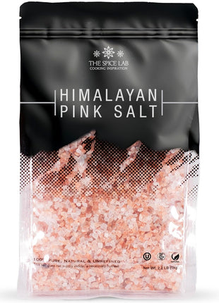 The Spice Lab Pink Himalayan Salt – Coarse Grain, 2.2 lb / 1 Kilo - Himalayan Pink Salt for Grinder Refill – Gourmet Pure Crystal – Kosher & Natural Certified