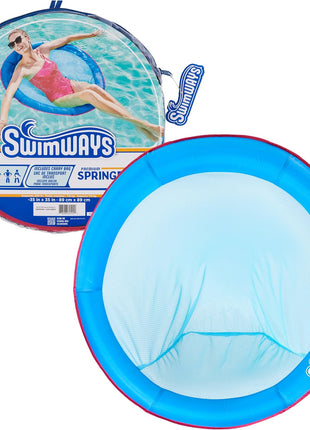 SwimWays Spring Float Premium Papasan Pool Lounger with Breathable Mesh Seat, Inflatable Pool Floats for Adults with Fast Inflation, for Ages 15 & Up
