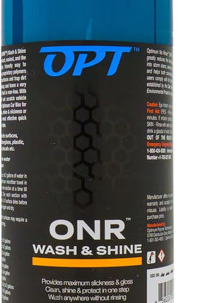 Optimum No Rinse Wash and Shine Version 5 - ONR Rinseless Car Wash Soap for Auto Detailing, Use On Paint, Ceramic Coatings, Glass, Interior (32 Oz)