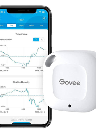 Govee Bluetooth Hygrometer Thermometer, Wireless Thermometer, Mini Humidity Sensor with Notification Alert, Data Storage and Export, 262 Feet Connecting Range