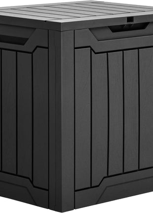 YITAHOME 31 Gallon Outdoor Storage Box, Resin Deck Box and Waterproof Package Delivery Box for Gardening Tools, Pool Supplies, Patio Furniture, Lockable, Black