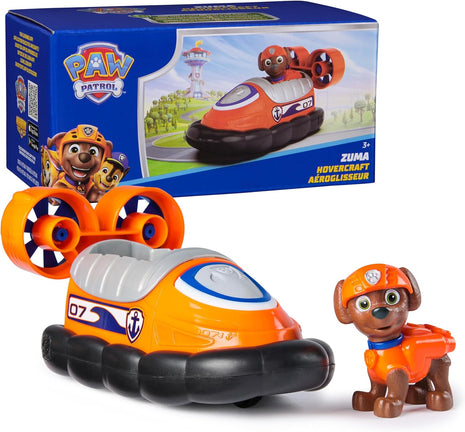 Paw Patrol Zuma Hovercraft Toy Vehicle with Collectible Figure | Classic Hovercraft Rescue Vehicle, Working Spinning Fan Blades, Zuma Pup Action Figure, Kids Toys for Boys & Girls Ages 3+