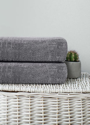 Tens Towels Pack of 4 Extra Large Bath Towels 30 x 60 Inches, 100% Cotton, Larger & Lighter Weight, Quicker to Dry, Super Soft and Absorbent, Perfect for Bathroom, Dark Grey