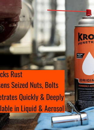Kroil Original Penetrating Oil (Aerosol Spray-16.5oz Can-Single) | Penetrant for Rusted Bolts, Metal, Hinges, Chains, Moving Parts | Rust, Corrosion Inhibitor (KS162)