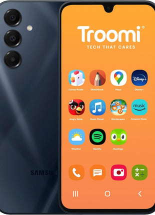 Troomi Safe Phone for Kids (Samsung Galaxy A16) – Parent-Managed Apps, GPS & Text Monitoring – Phone Purchase Only | New Line of Service & Activation Required