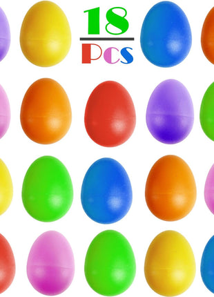 18 PCS Easter Egg Shakers for Kids – Colorful Percussion Musical Maracas for Toddlers, Baby Sensory Toys, Easter Basket Fillers, Preschool Rhythm Instruments, Classroom Noise Makers