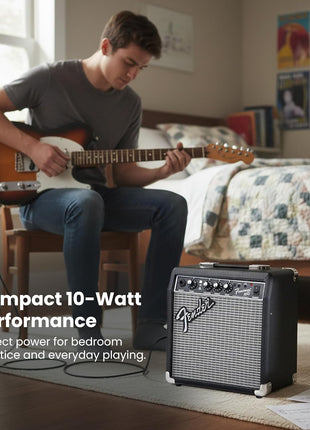 Fender Frontman 10G Guitar Combo Amplifier - Black Bundle with Cable and Austin Bazaar Exclusive 12-Pack Picks