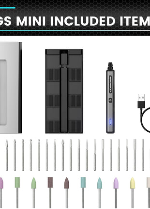 AM ARROWMAX Mini Engraving Pen, Cordless Rotary Tool with 36 Bits, Aluminum Case, Bluetooth, APP, Wireless Magnetic Charge, Engraving Tool for Jewelry, Wood, Glass, Carving (SGS MINI)