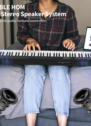 Digital Piano 88 Key Full Size Semi Weighted Electronic Keyboard Piano Set with Stand,Built-In Speakers,Electric Piano Keyboard with Sustain Pedal,Bluetooth,MIDI/USB/MP3 for Beginners Adults-A1