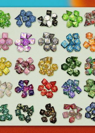 Mystery Dice Set, DND Dice, Guaranteed No Duplicates, 1 Pack | Mystery D&D Dice, Wide Range of Pattern, Gaming Dice, Suitable for Role Playing, Table Games, 7 Polyhedral DND Dice Set