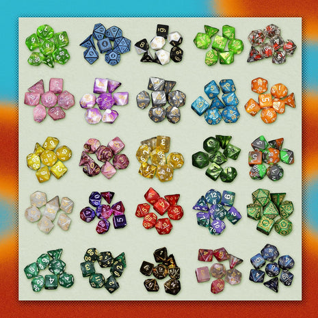 Mystery Dice Set, DND Dice, Guaranteed No Duplicates, 1 Pack | Mystery D&D Dice, Wide Range of Pattern, Gaming Dice, Suitable for Role Playing, Table Games, 7 Polyhedral DND Dice Set