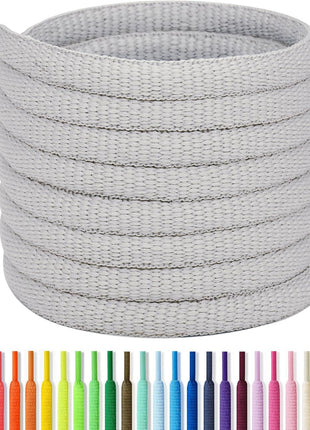 Handshop Half Round Shoelaces 1/4 inch - Oval Shoe Laces Replacements For Sneakers and Athletic Shoes Sports Black 45.3 inch (115cm)