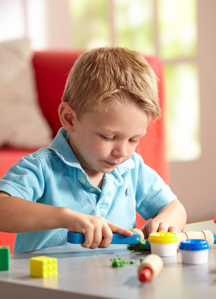 Melissa & Doug Shape, Model, and Mold Clay Activity Set - 4 Tubs of Modeling Dough and Tools