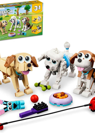 LEGO Creator 3 in 1 Adorable Dogs Building Toys - Pretend Play Toys for Girls & Boys, Ages 7+ Years - Kids Learning & Educational Sets - Gift for Christmas - 31137