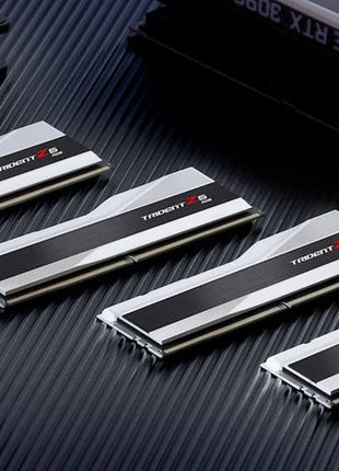 G.SKILL Trident Z5 RGB Series DDR5 RAM (Intel XMP 3.0 & AMD EXPO) 32GB (2x16GB) 6000MT/s CL36-36-36-96 1.35V Desktop Computer Memory U-DIMM - Metallic Silver (F5-6000J3636F16GX2-TZ5RS)