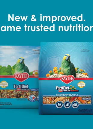 Kaytee Forti-Diet Pro Health+Safflower Nourish+Protect Parrot Food, Supports Breeding and Molting, Nutrition Backed by Science, Digestive and Brain Health, 4 pounds