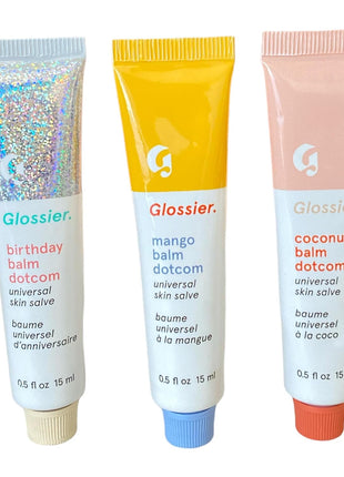 Glossier Balm Dotcom Trio Mango, Birthday, Coconut Size: 0.5 fl oz / 15 ml