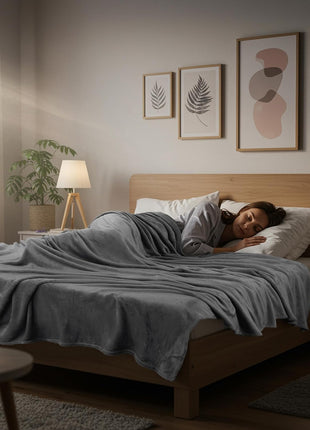 Utopia Bedding Ultra Soft Fleece Bed Blanket Queen Size Grey (90x90 Inches) | Microfiber Plush Warm Lightweight Breathable Cozy Blanket Anti-Static, All Season Use, Gift for Women and Men