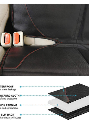 MORROLS Car Seat Protector, 2 Pack Carseat Protector with Thick Padding, Baby/Pets for Child Car Seat-Mesh Pockets-Waterproof-Universal Size(Black)