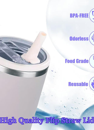 2 Pack Stanley Lid Replacement 40 oz, with Leak Proof and Flip Straw Lid, Stanley Cup Accessories, for Stanley Quencher H2.0 40 oz Tumbler (Only), BPA Free (Milk White)