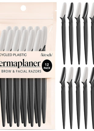 Kitsch Dermaplane Razor for Women Face – Face Razors for Women & Men, Eye Brow Razors & Face Shaver – Exfoliating Facial Razor & Dermaplaner as Skin Care Tool for Smoother Skin - Terracotta, 12 pcs