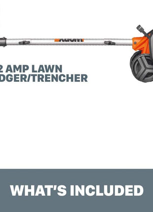 WORX Electric Lawn Edger, 12 Amp 7.5" Trencher for Lawn Landscaping, WG896 | 3-Position Adjustable Cutting Depth, Lawn Edging & Trenching Dual Use, Corded