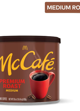 McCafe Premium Roast, Medium Roast Ground Coffee, 30 oz Canister