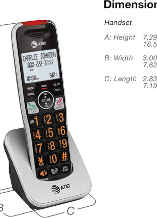 AT&T BL102-2 DECT 6.0 2-Handset Cordless Phone for Home with Answering Machine, Call Blocking, Caller ID Announcer, Audio Assist, Intercom, and Unsurpassed Range, Silver/Black