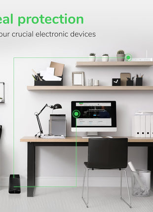 APC UPS 600VA/330W UPS Battery Backup for Computer, Router, NAS, BE600M1 | Power through utlity outages (23 minutes @ 100W). Backup battery with surge protection for routers, modems, PCs. USB charging