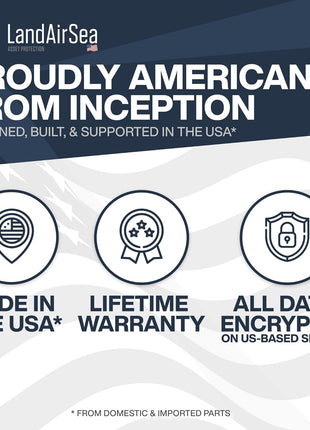 LandAirSea 54 GPS Tracker - Made in the USA from Domestic & Imported Parts. Long Battery, Magnetic, Waterproof, Global Tracking. Subscription Required