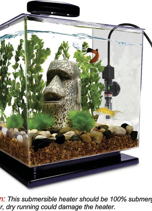 PULACO 25W Small Aquarium Submersible Betta Heater with Free Thermometer Strip, Under 6 Gallon Fish Tanks (Preset Temperature 78芒聞聣)