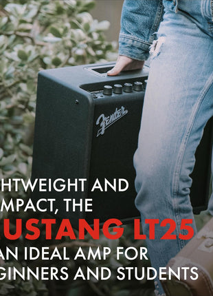 Fender Mustang LT25 Guitar Amp, 25 Watt Combo Amp, with 2 Year Warranty, 30 Preset Effects with USB Audio Interface for Recording