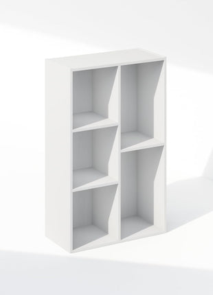 Furinno Reed Closet Organizers and Storage, 5-Cube Reversible Closet Shelves, Closet Organization Shelf, 9.4 x 19.5 x 31.5, for Bedroom, Closet, White