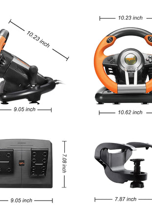 PXN Racing Wheel - Gaming Steering Wheel for PC, V3II 180 Degree Driving Volante Universal Usb Car Racing with Pedal for PC, PS4, PS3,Xbox Series X|S, Xbox One and Switch