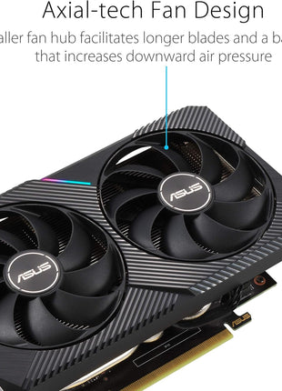 ASUS Dual NVIDIA GeForce RTX 3060 V2 OC Edition 12GB GDDR6 Gaming Graphics Card (PCIe 4.0, 12GB GDDR6 Memory, HDMI 2.1, DisplayPort 1.4a, 2-Slot, Axial-tech Fan Design, 0dB Technology)