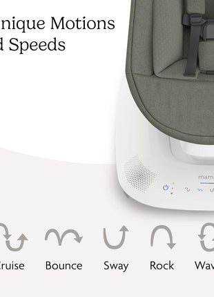 UPPAbaby Mamaroo Smart Swing â€“ Customizable Soothing Modes with MotionSync Technology â€“ Infant Recline + Bluetooth Enabled â€“ Included Newborn Insert â€“ Camila (Dark Green MÃ©lange)