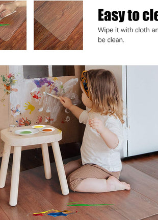 Kuyal Clear Chair mat for Hard Floors 36 x 48 inches Transparent Floor Mats Wood/Tile Protection Mat for Office & Home (36 inch X 48 inch Rectangle)
