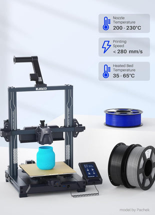 ELEGOO PLA Filament 1.75mm White 1KG, High Toughness PLA Plus 3D Printer Filament Dimensional Accuracy  0.02mm, 1kg Spool(2.2lbs) Fits for Most FDM 3D Printers