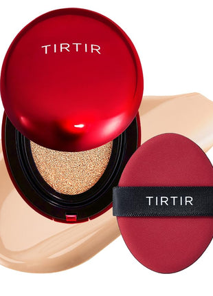 TIRTIR Mask Fit Red Cushion Foundation | Full coverage, Weightless, Skin fit, Satin Glow Finish, Korean Makeup BB Foundation, beauty, Tattoo cover up, Buildable (#21N Ivory, 0.63 Fl Oz)