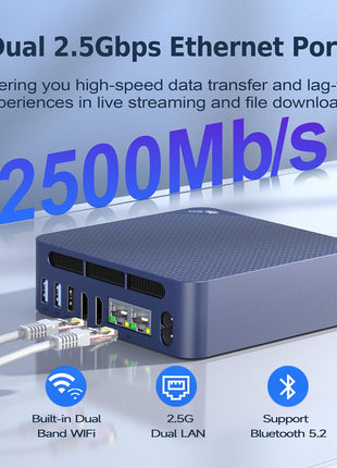 Beelink Mini PC,Mini S12 N95 Intel Alder Lake-N95 (up to 3.4GHz),12GB LPDDR5 512GB SATA3 SSD Mini Desktop Computer, Support 4K@60Hz Dual HDMI Display, 2.5G LAN/USB3.2/Low-Power Home/Office Micro PC