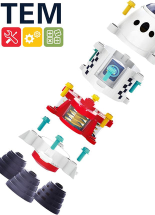 iPlay, iLearn Rocket Space Toy 3 4 5 Year Old Boys Kids Girls, Toddler STEM | Spaceship Building Playset w/Electric Drill, 2 Astronauts, Educational Learning Science Kit Birthday Gift for Age 3 4 5 6 7 8